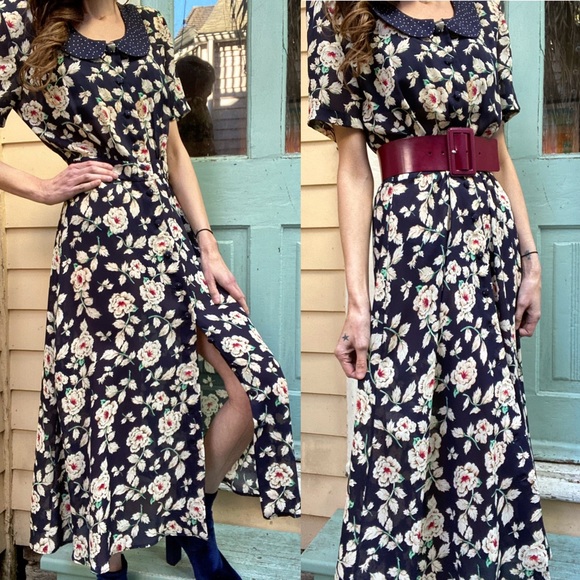 Vintage Dresses & Skirts - Vintage Leslie Fay silk button front dress